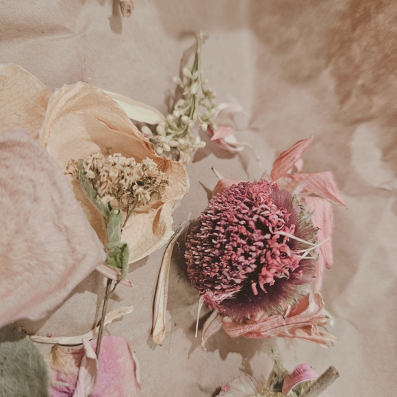 Hand-dried Black Ribbon on Floral Petal Arrangement - Picture 7 of 16